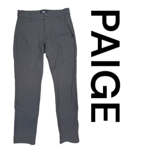 Paige Men's Flat Front Slim Fit Stretch Straight Leg Dress Pants Gray Size 29 - Picture 1 of 6